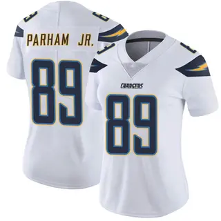 Lids Donald Parham Jr. Los Angeles Chargers Fanatics Authentic Game-Used  #89 White Jersey vs. Denver Broncos on January 8, 2023